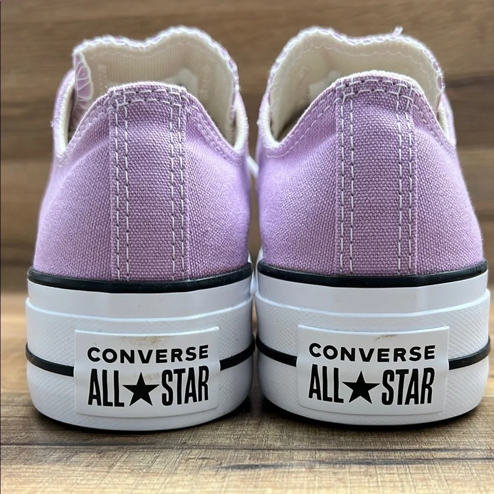 Converse Purple Canvas Sneakers Platform Low-Top